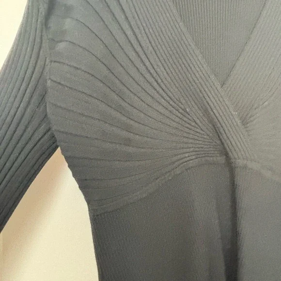 INC International Concepts Black V-Neck Sweater - Picture 3 of 4